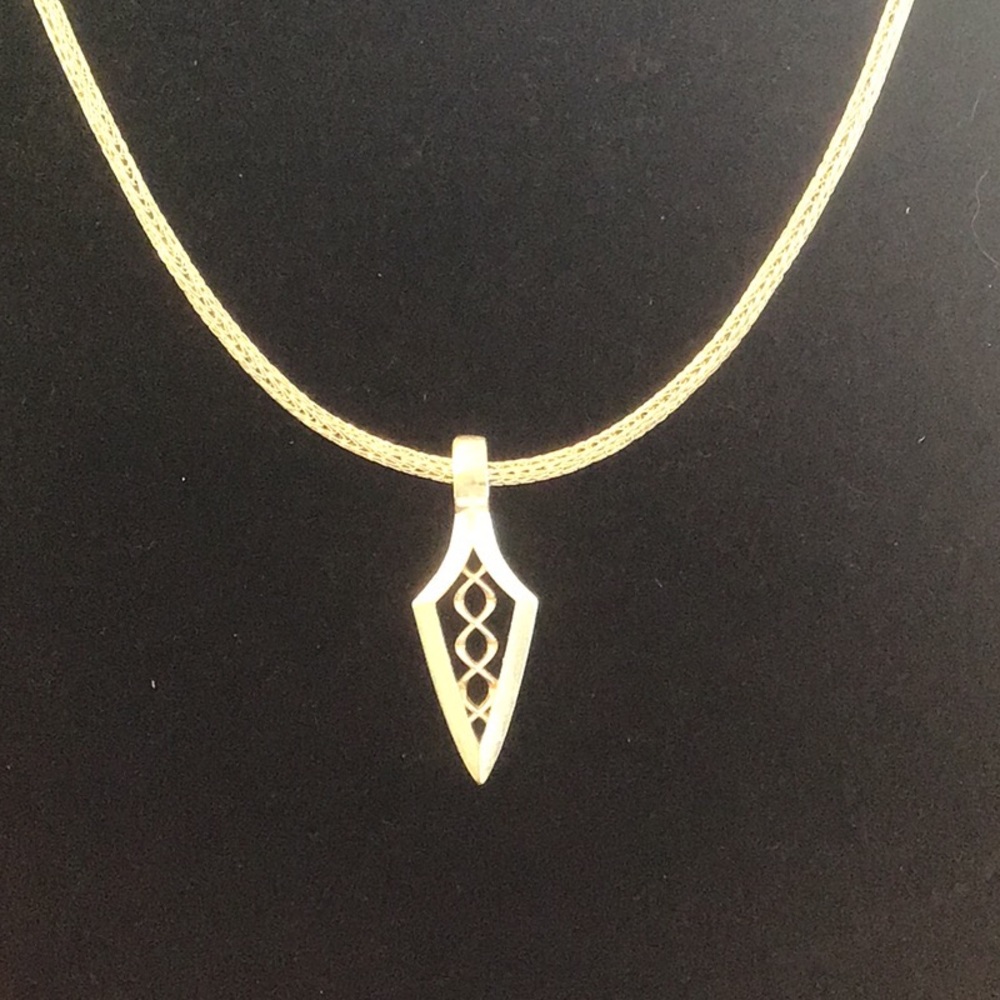 925 Viking Knit Necklace with Helix Design Arrowhead pendant